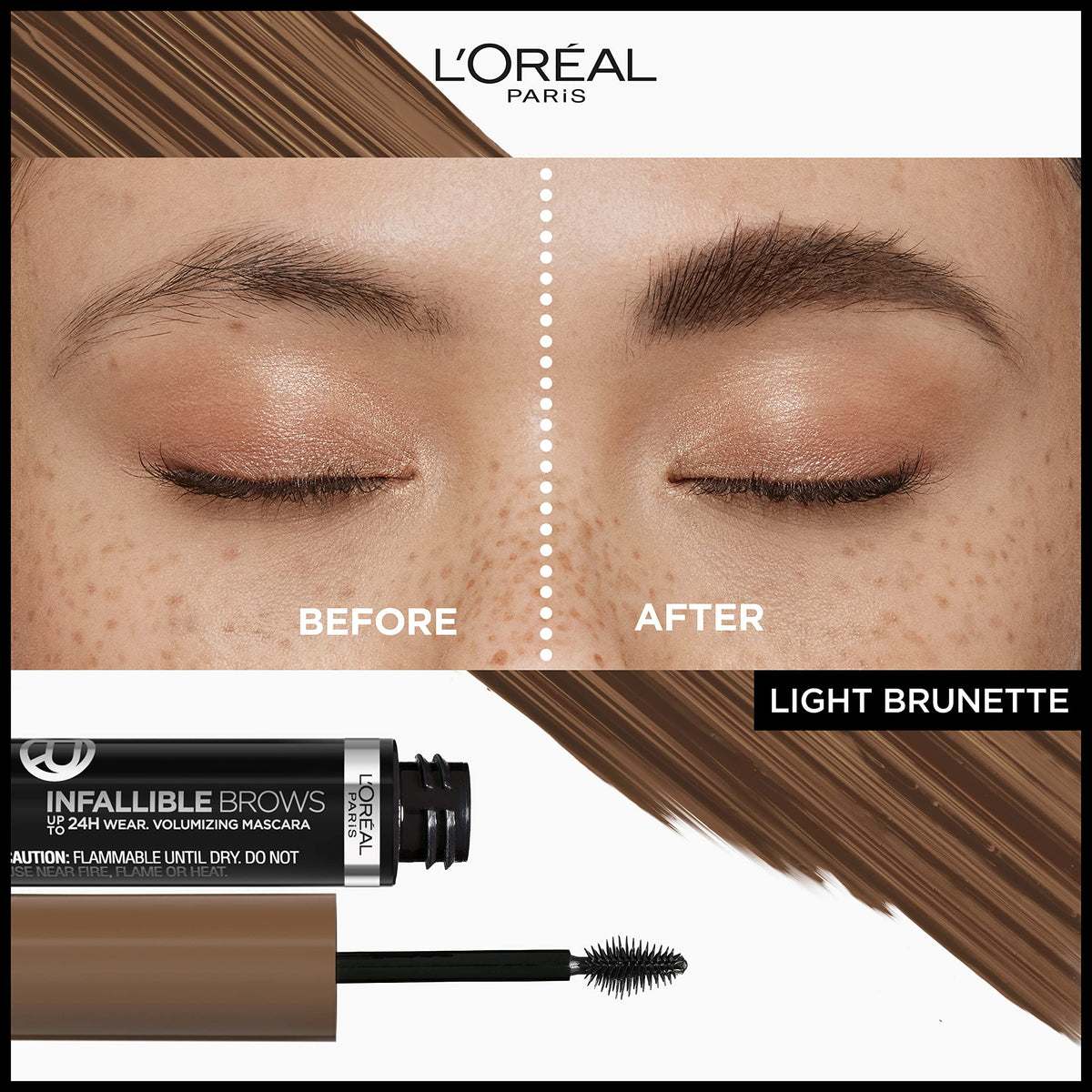 L'Oreal Paris Infallible Brow Mascara 3D micro-grip brush close-up