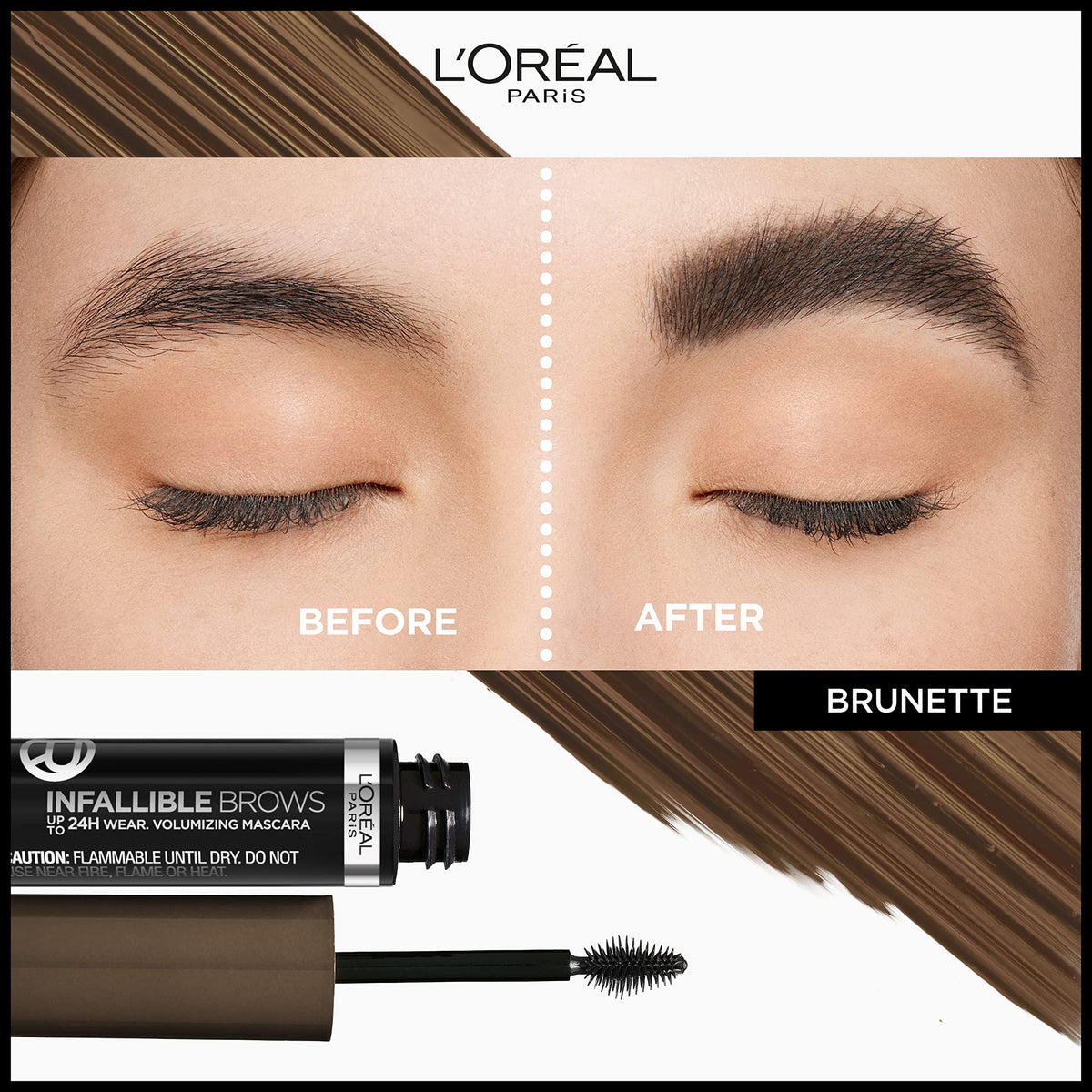 L'Oreal Paris Infallible Brow Mascara 3D micro-grip brush close-up