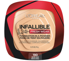 L'Oreal Paris Infallible Fresh Wear Powder Foundation front view in Beige Sand