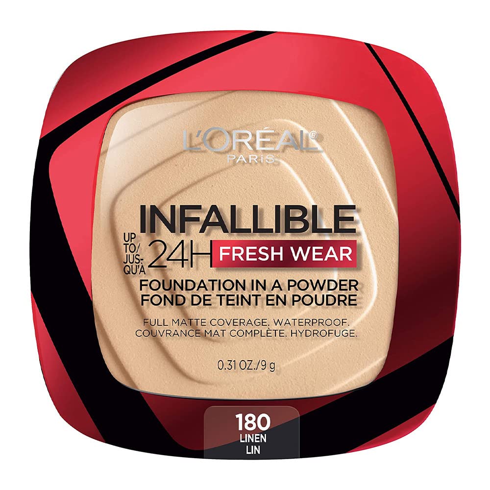 L'Oreal Paris Infallible Fresh Wear Powder Foundation front view in Linen
