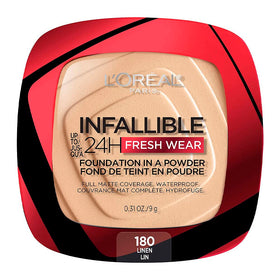 L'Oreal Paris Infallible Fresh Wear Powder Foundation front view in Linen