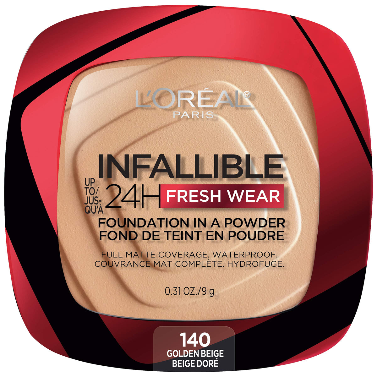 L'Oreal Paris Infallible Fresh Wear Powder Foundation Golden Beige front view