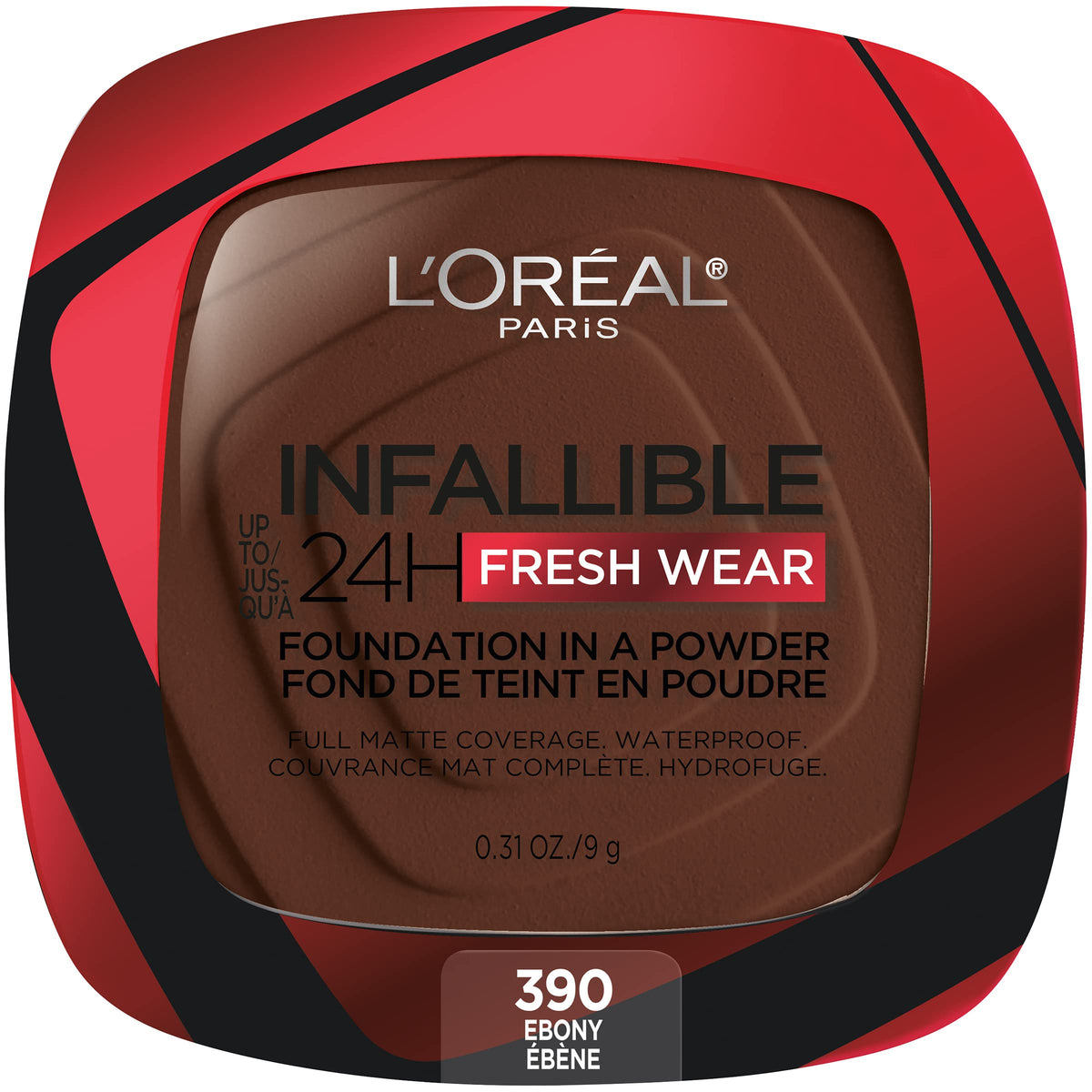 L'Oreal Paris Infallible Fresh Wear Powder Foundation in Ebony front view