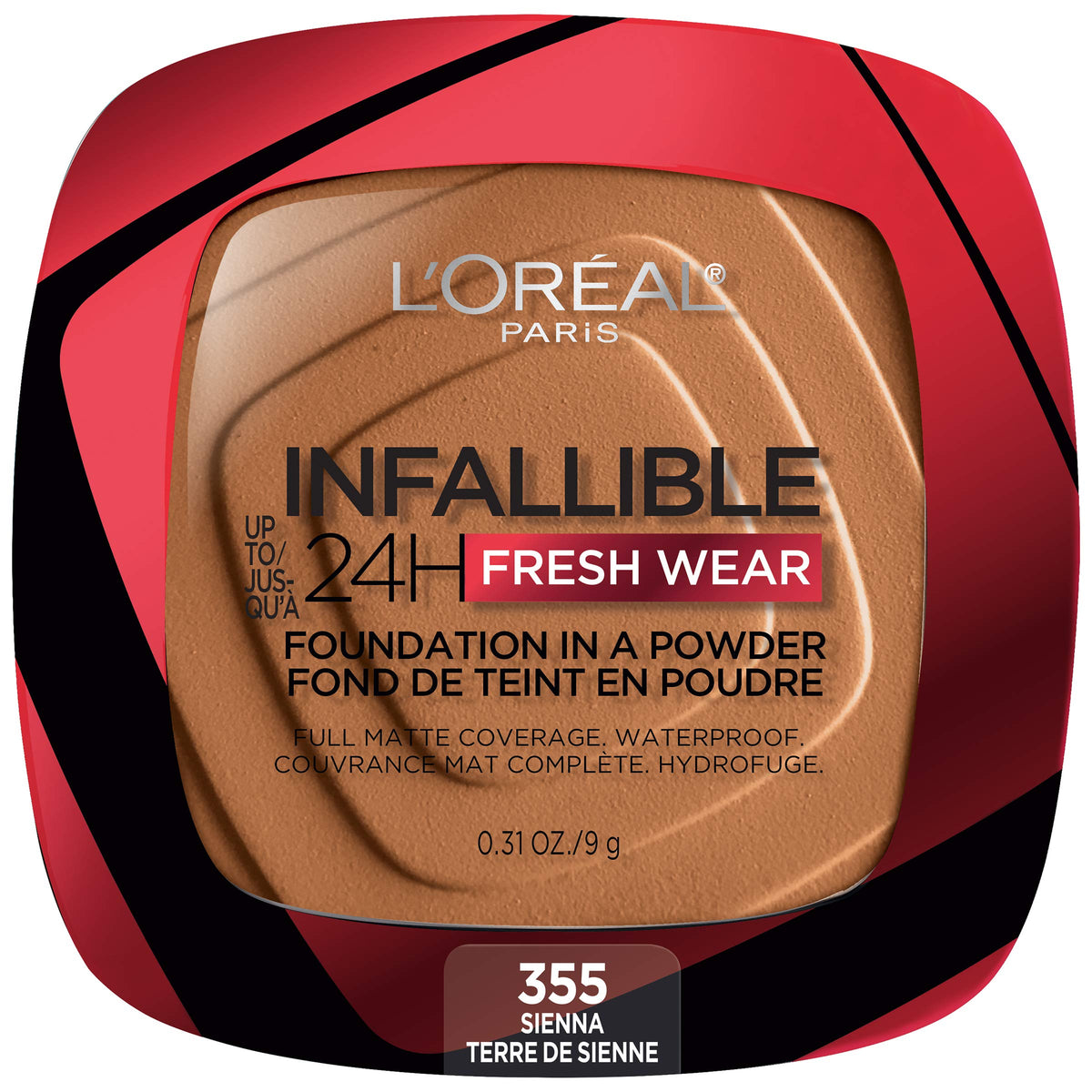 L'Oreal Paris Infallible Fresh Wear Powder Foundation in Sienna front view