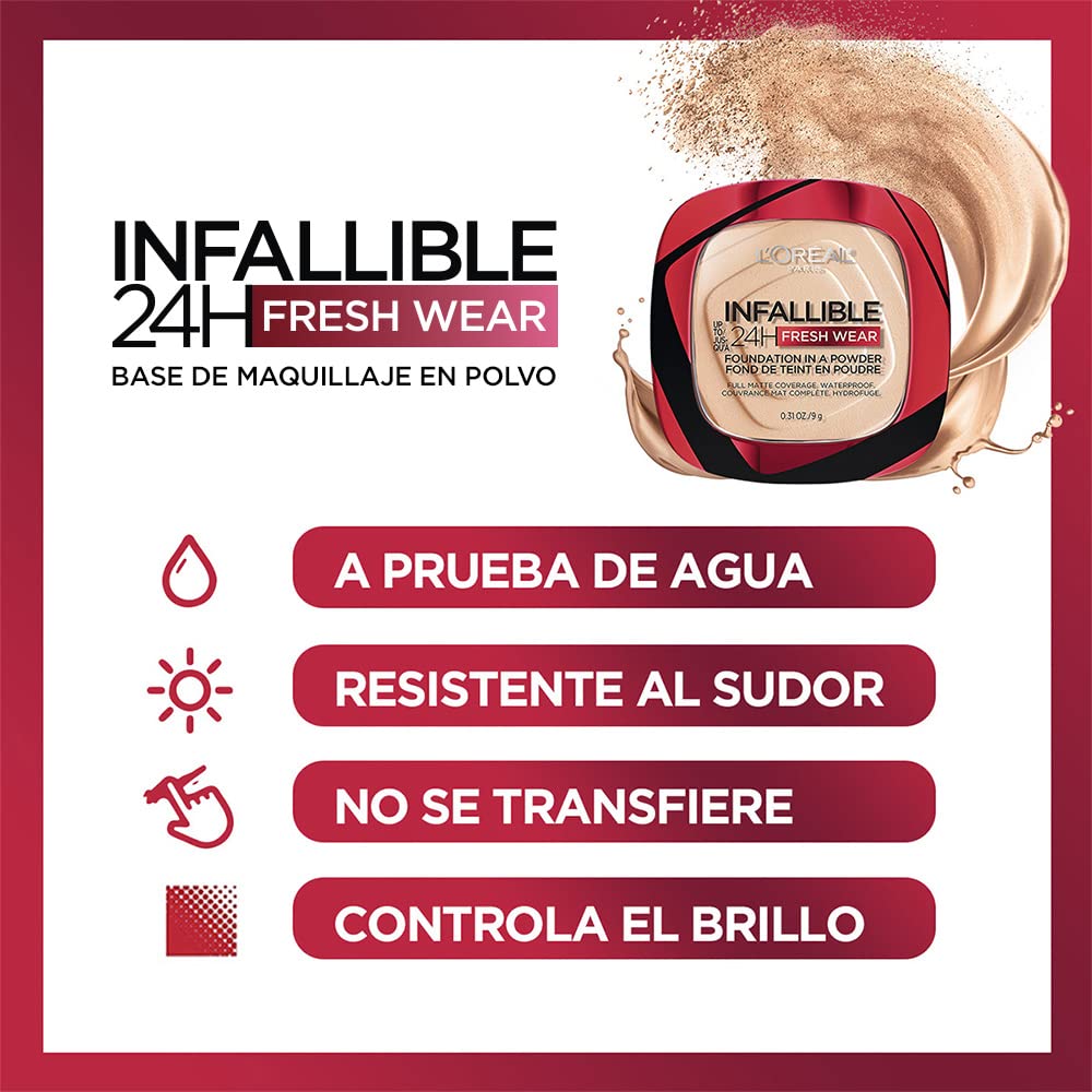 L'Oreal Paris Infallible Fresh Wear Powder Foundation open showing powder texture