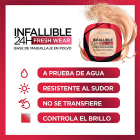 L'Oreal Paris Infallible Fresh Wear Powder Foundation open showing powder texture
