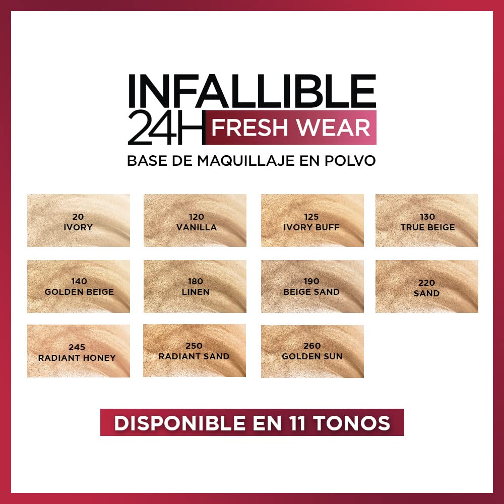 L'Oreal Paris Infallible Fresh Wear Powder Foundation packaging details
