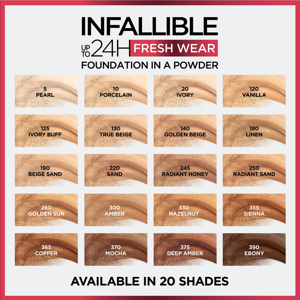 L'Oreal Paris Infallible Fresh Wear Powder Foundation swatch on hand