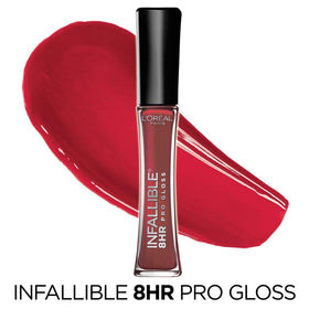 L'Oreal Paris Infallible Lip Gloss Cherry Flash applicator close-up