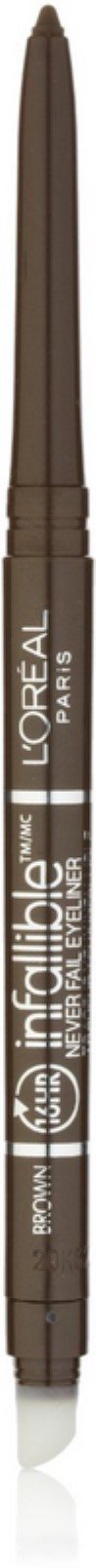L'Oreal Paris Infallible Never Fail Eyeliner, Brown pack of 2 front view