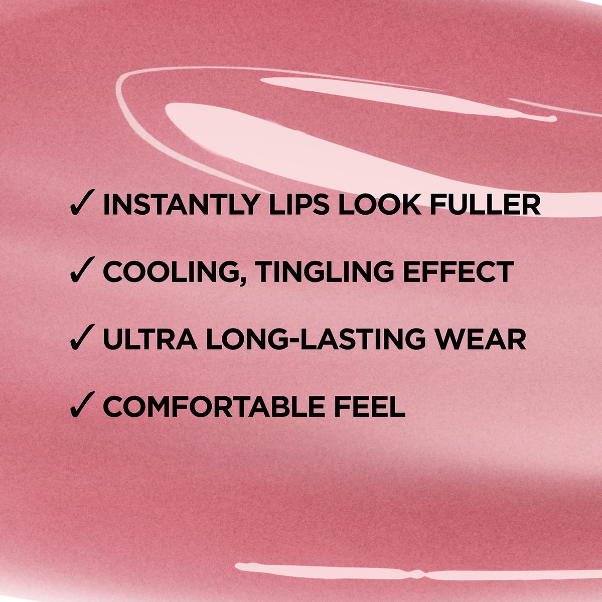 L'Oreal Paris Infallible Pro Gloss Plump Lip Gloss Ruby Sheen on lips
