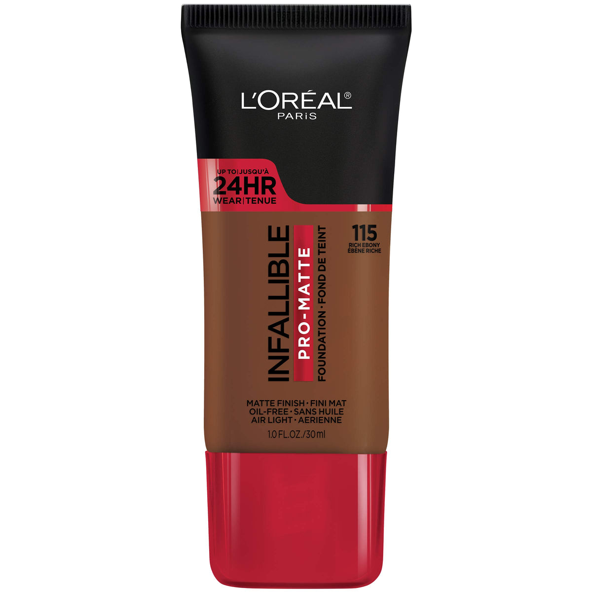 L'Oreal Paris Infallible Pro-Matte Foundation Rich Ebony front view