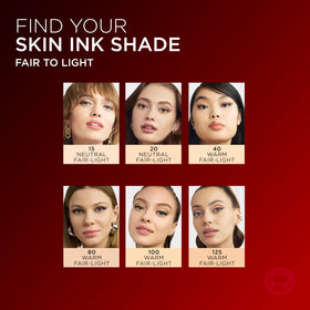 L'Oreal Paris Infallible Skin Ink Foundation Concealer 80 Light Warm shade comparison