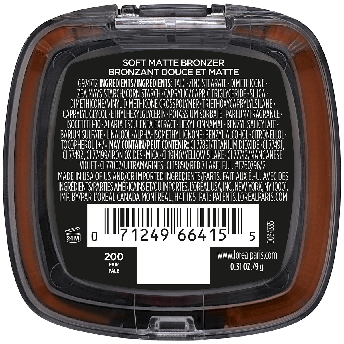 L'Oreal Paris Infallible Soft Matte Bronzer close-up of texture