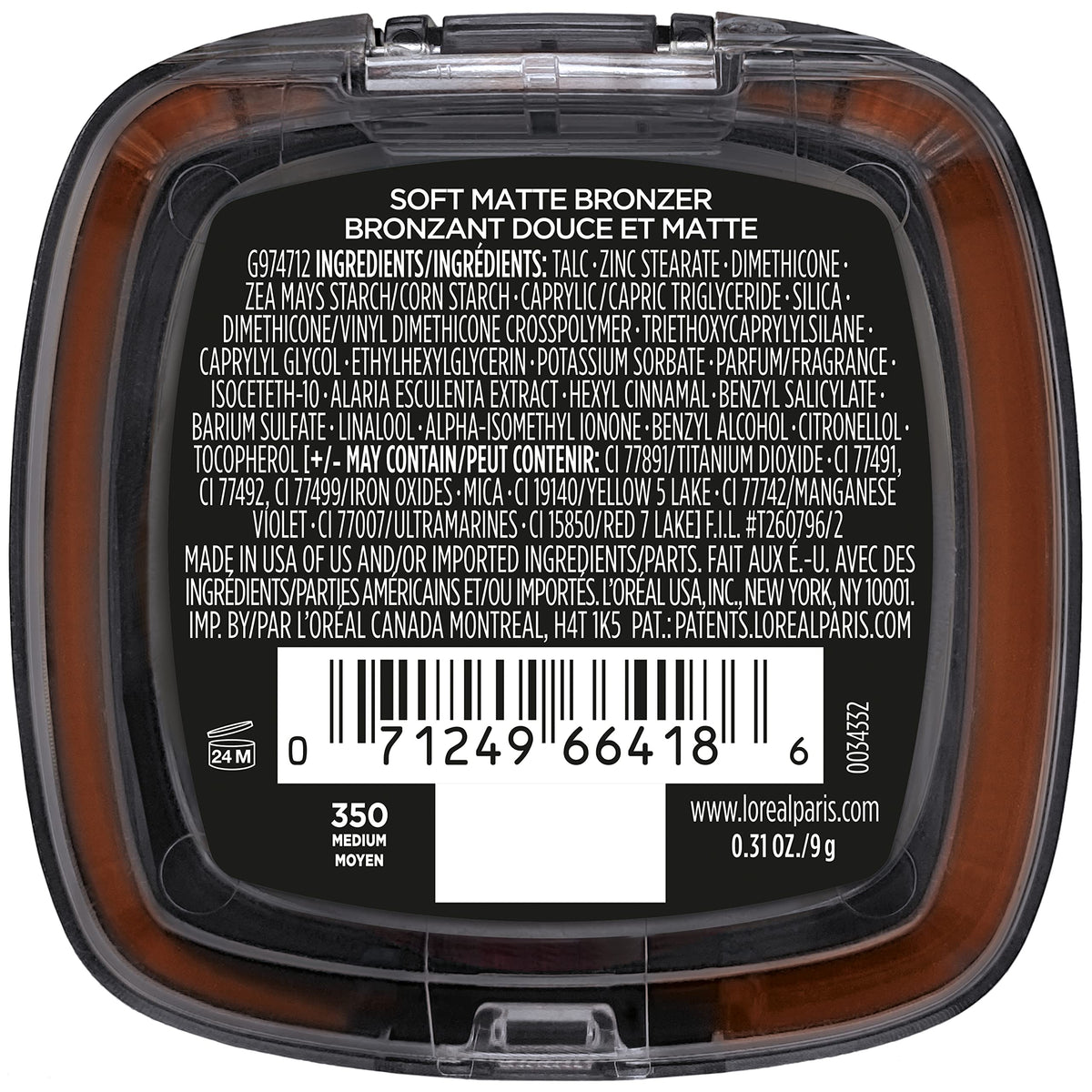 L'Oreal Paris Infallible Soft Matte Bronzer in natural light