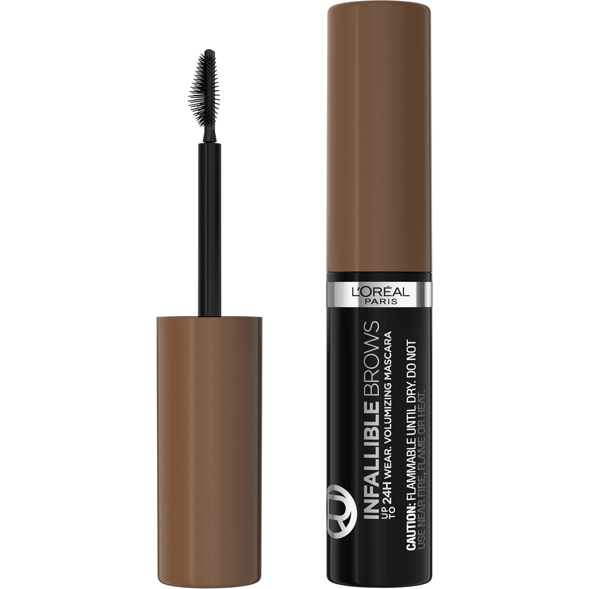 L'Oreal Paris Infallible Volumizing Brow Mascara front view in Light Brunette