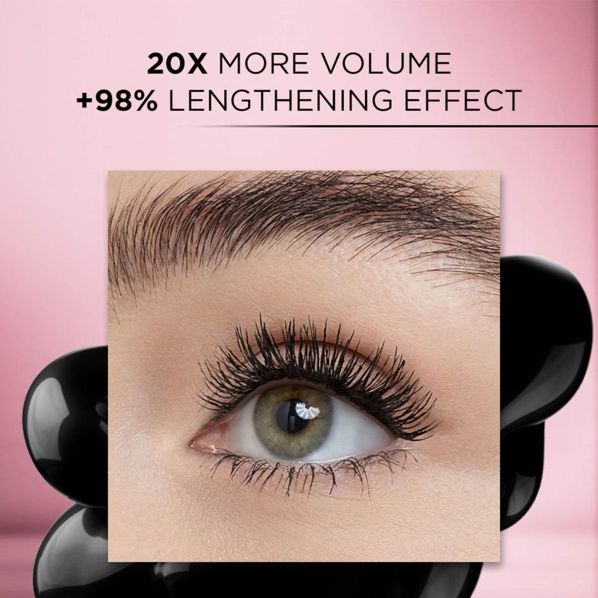 L'Oreal Paris Lash Paradise Waterproof Mascara applied on lashes