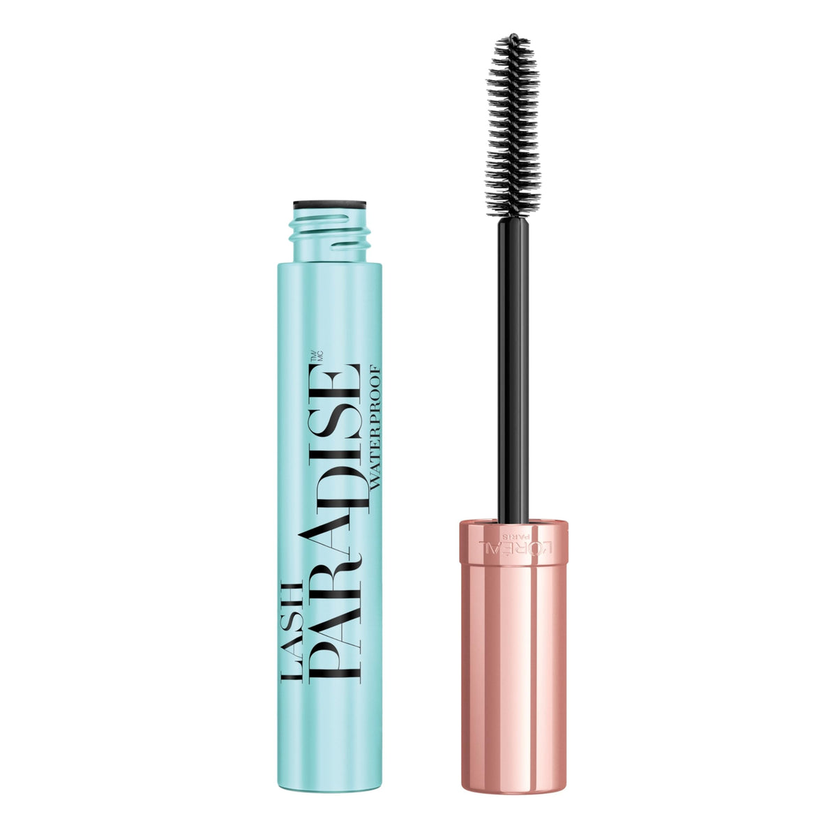 L'Oreal Paris Lash Paradise Waterproof Mascara black tube front view