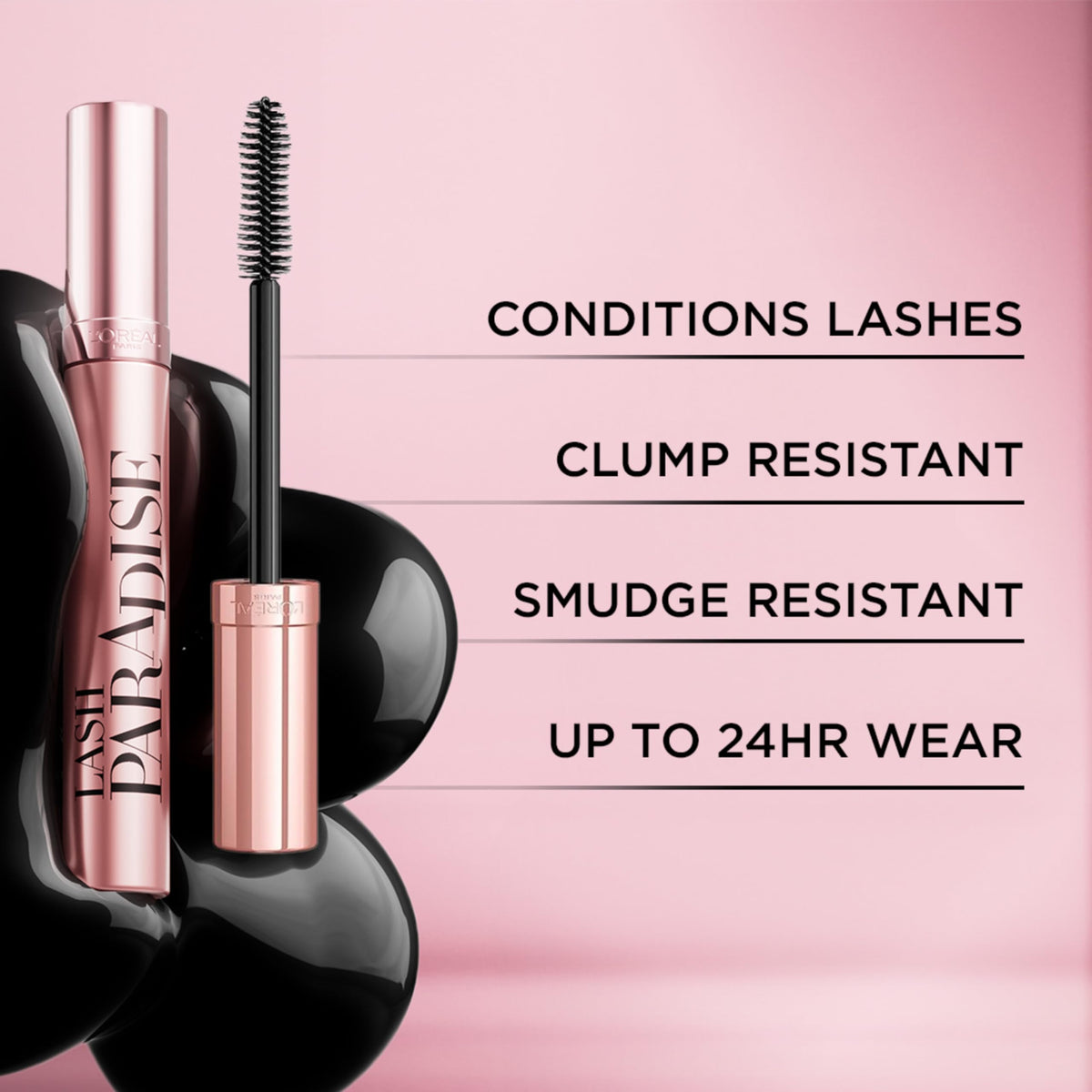 L'Oreal Paris Lash Paradise Waterproof Mascara on a vanity table