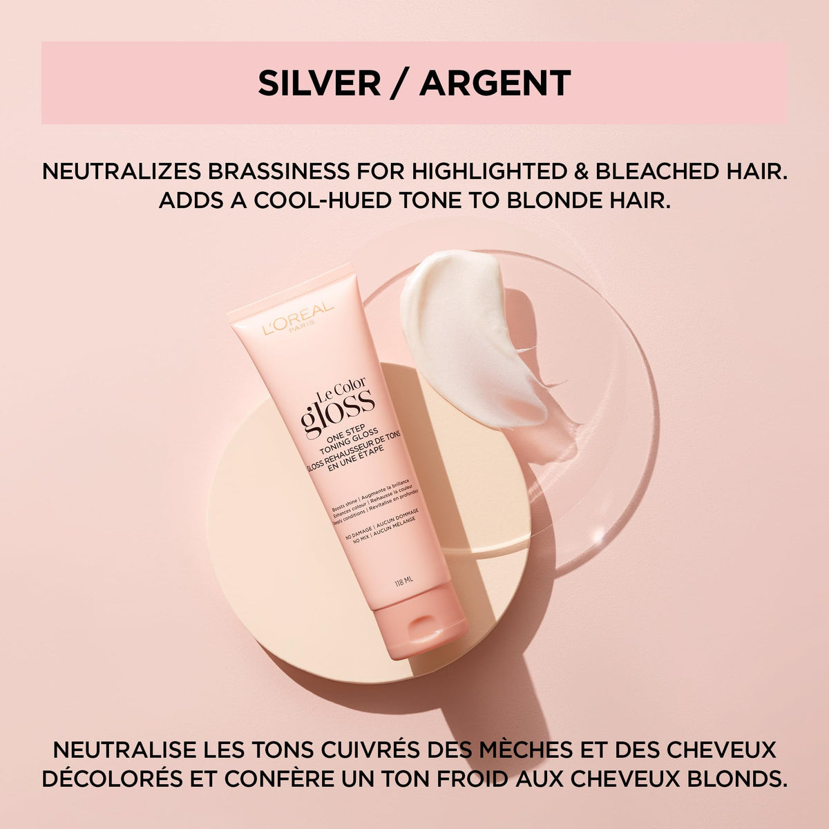 L'Oreal Paris Le Color Gloss 4 oz Silver packaging details