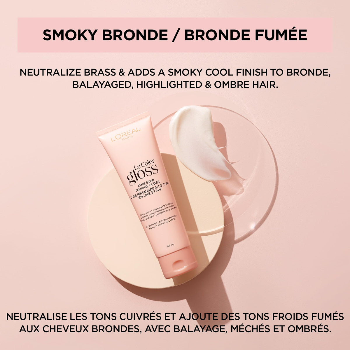 L'Oreal Paris Le Color Gloss 4 oz Smoky Bronde with coconut oil ingredients