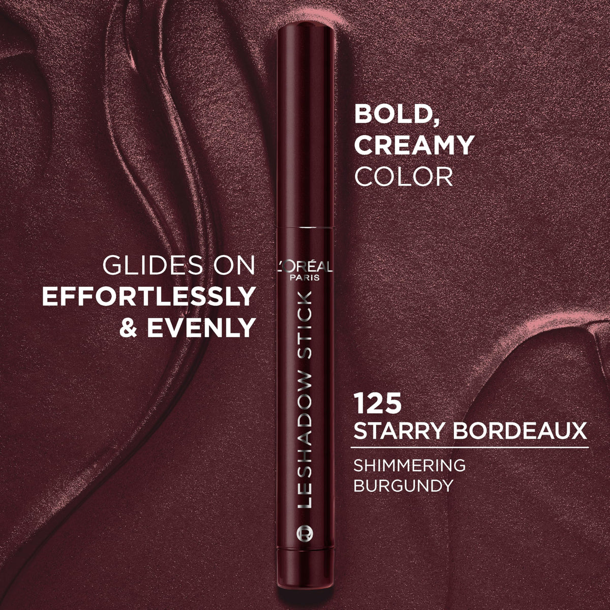 L'Oreal Paris Le Shadow Stick Eyeshadow 125 Starry Bordeaux side view