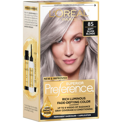 L'Oreal Paris Light Silver Blonde Hair Color Kit packaging front view