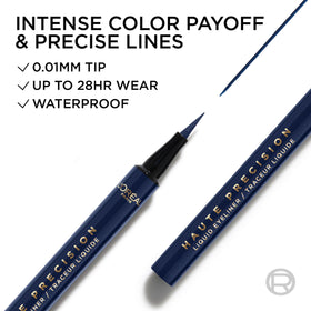 L'Oreal Paris Liquid Eyeliner in blue shade on a makeup table