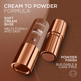 L'Oreal Paris Lumi Bronze Le Stick Soleil Bronzer Stick in use on a model