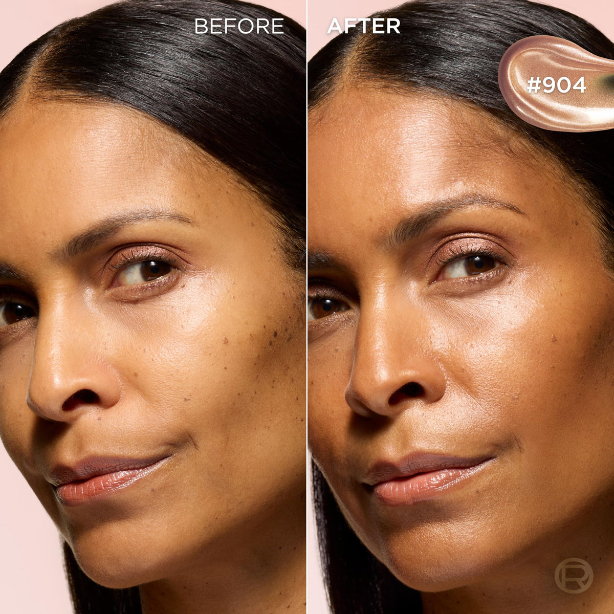 L'Oreal Paris Lumi Glotion XL applied on cheekbones