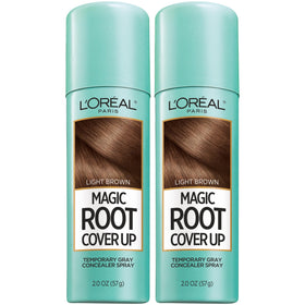 L'Oreal Paris Magic Root Cover Up Gray Hair Spray front view, Light Brown