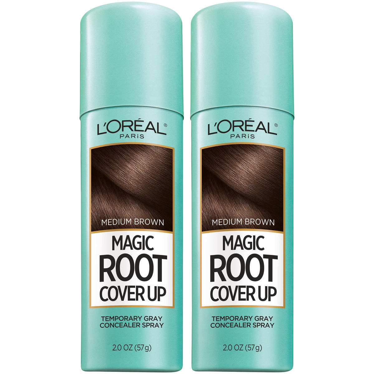 L'Oreal Paris Magic Root Cover Up Spray, Medium Brown, 2 oz front view