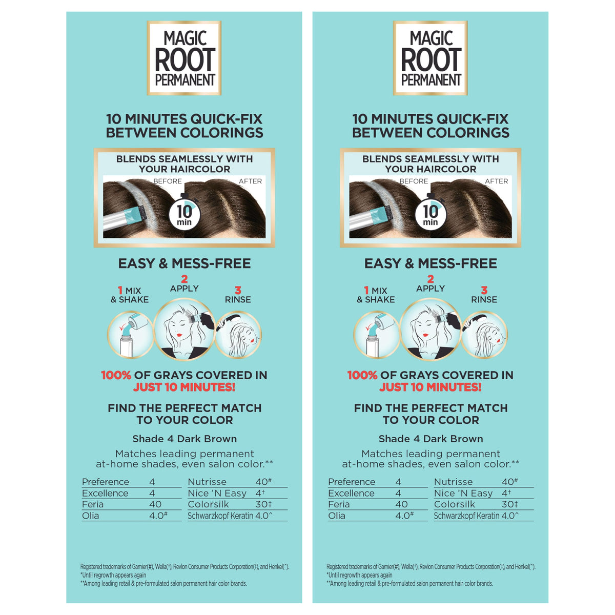 L'Oreal Paris Magic Root Hair Color Kit application process with brush