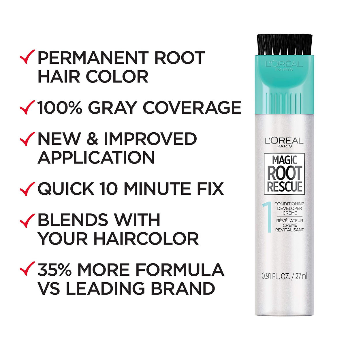 L'Oreal Paris Magic Root Hair Color Kit contents including applicator and gloves