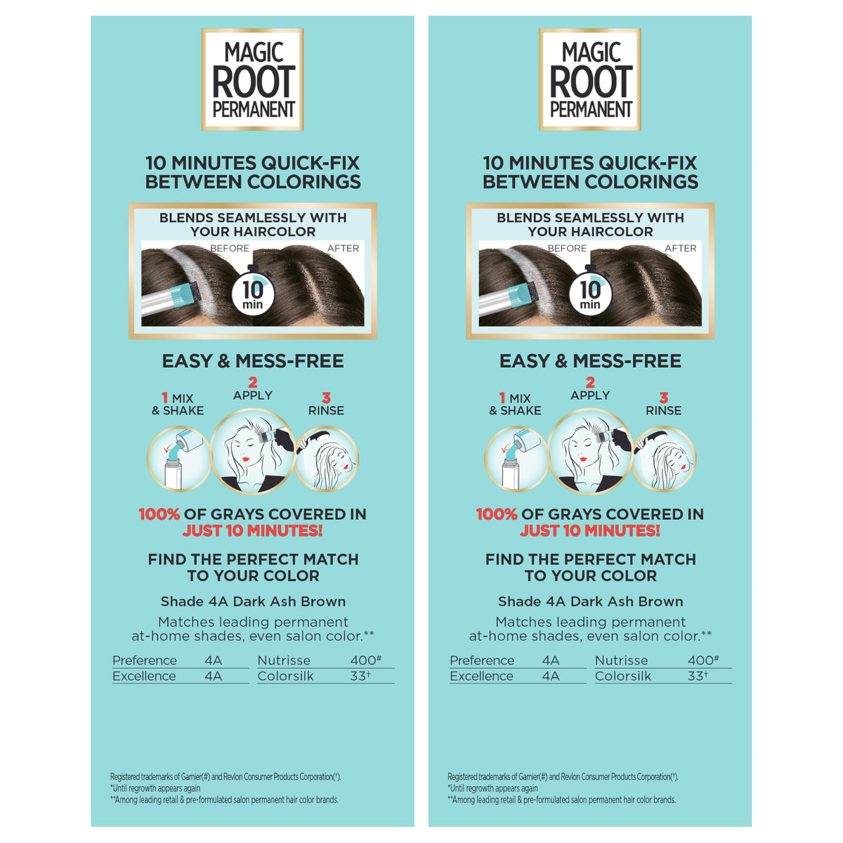 L'Oreal Paris Magic Root Hair Color Kit packaging with contents displayed
