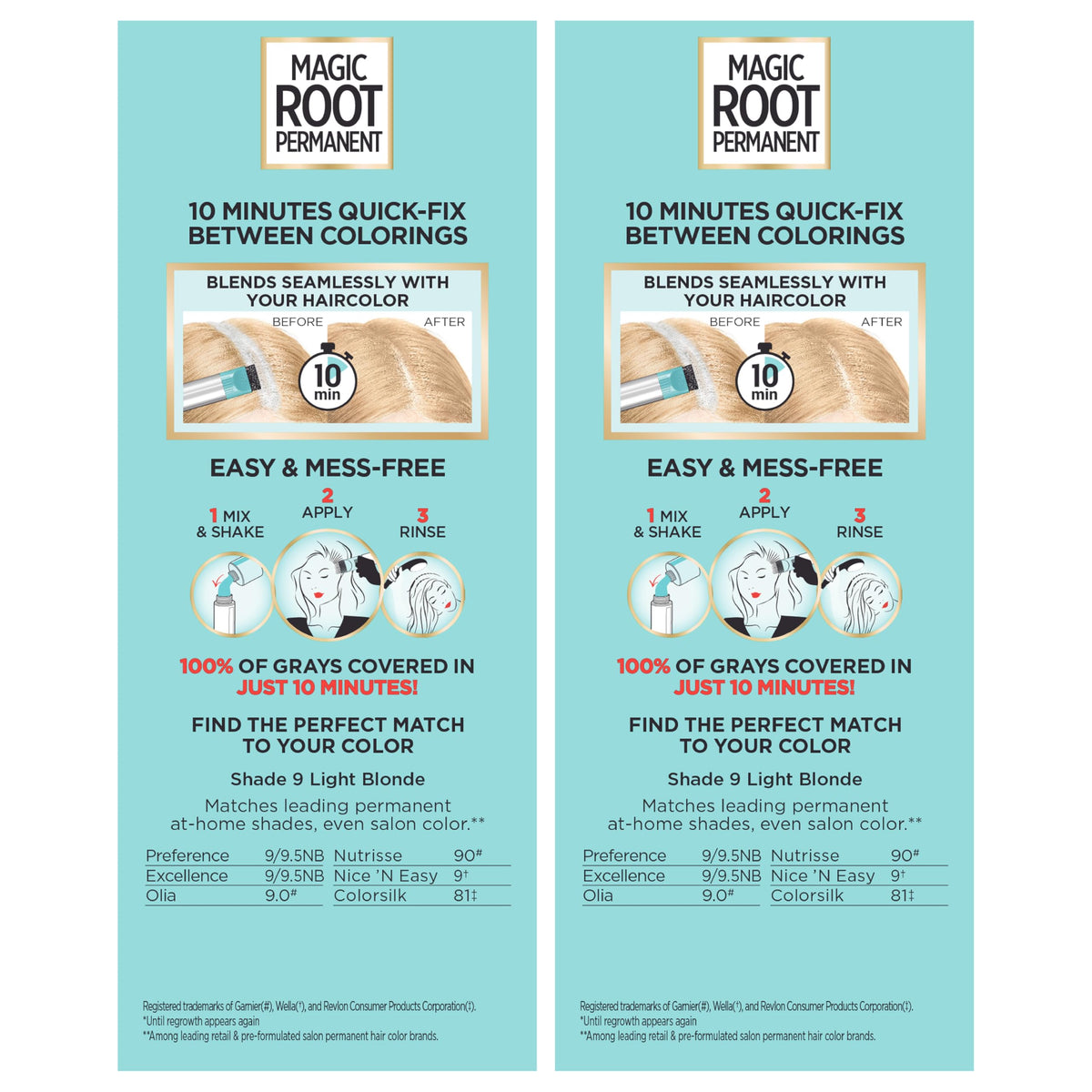 L'Oreal Paris Magic Root Hair Color Kit showing application process