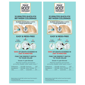 L'Oreal Paris Magic Root Hair Color Kit showing application process