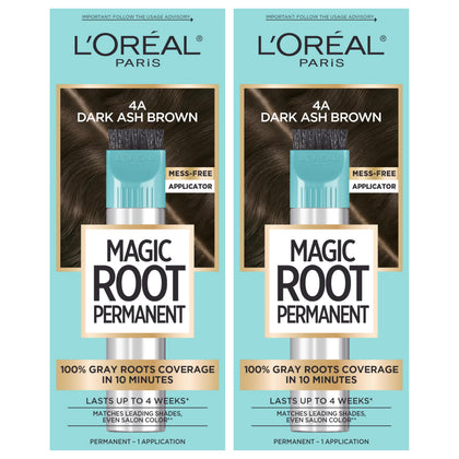 L'Oreal Paris Magic Root Permanent Hair Color Kit 4A Dark Ash Brown front view