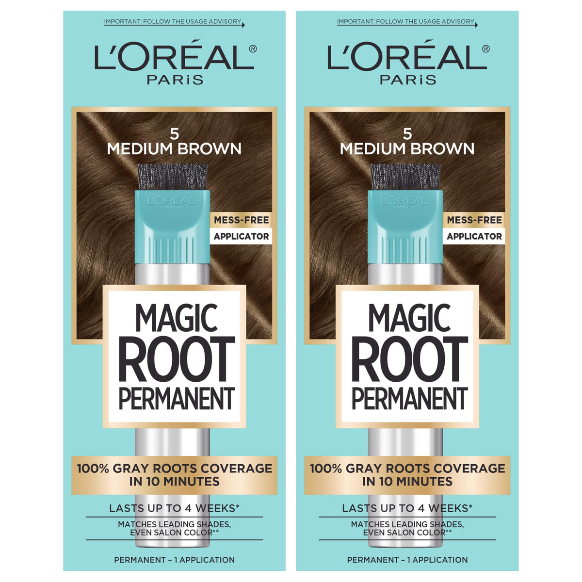 L'Oreal Paris Magic Root Permanent Hair Color Kit 5 Medium Brown front view