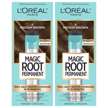 L'Oreal Paris Magic Root Permanent Hair Color Kit 5 Medium Brown front view