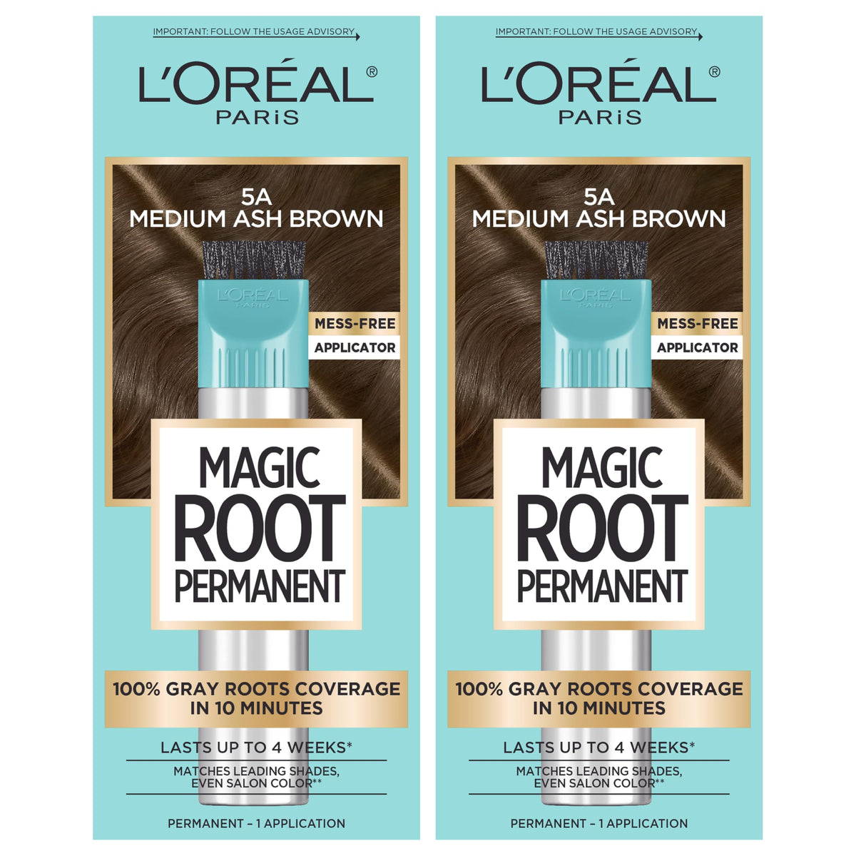 L'Oreal Paris Magic Root Permanent Hair Color Kit 5A Medium Ash Brown front view