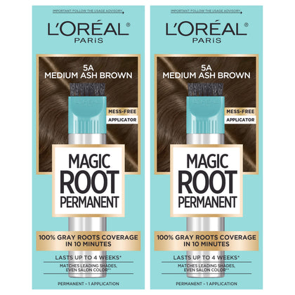 L'Oreal Paris Magic Root Permanent Hair Color Kit 5A Medium Ash Brown front view