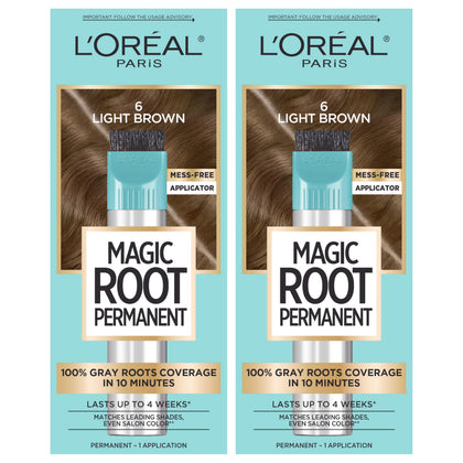 L'Oreal Paris Magic Root Permanent Hair Color Kit 6 Light Brown front view