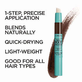 L'Oreal Paris Magic Root Precision Pen Dark Brown brush tip close-up