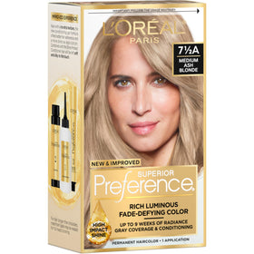 L'Oreal Paris Medium Ash Blonde Hair Color Kit front view