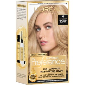 L'Oreal Paris Natural Blonde 9, 1 hair dye kit front view