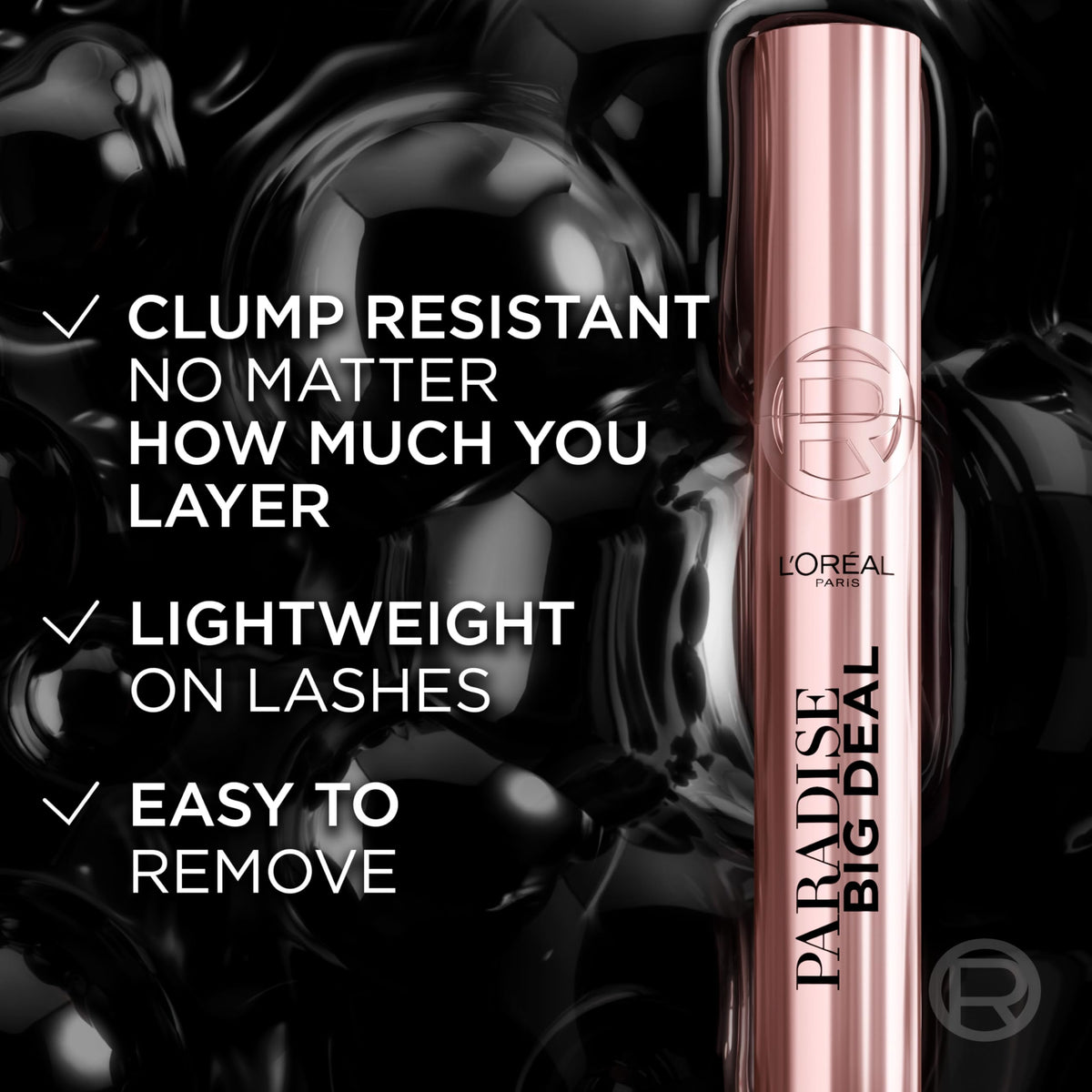 L'Oreal Paris Paradise Big Deal Mascara packaging on a vanity