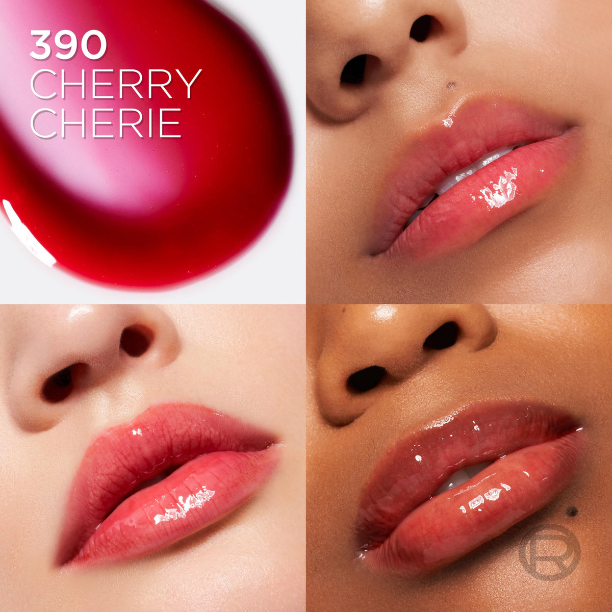 L'Oreal Paris Plump Ambition Lip Oil Cherry Cherie 390 applicator close-up