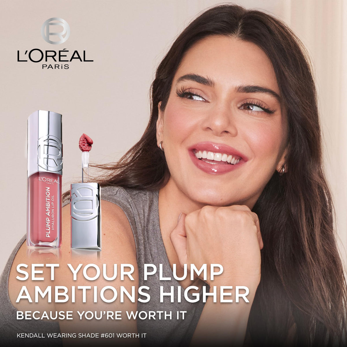 L'Oreal Paris Plump Ambition Lip Oil packaging with shade details
