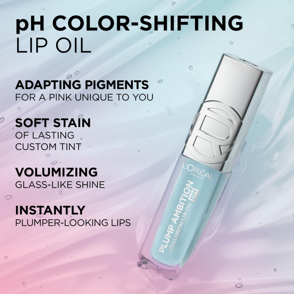 L'Oreal Paris Plump Ambition Lip Oil texture on lips